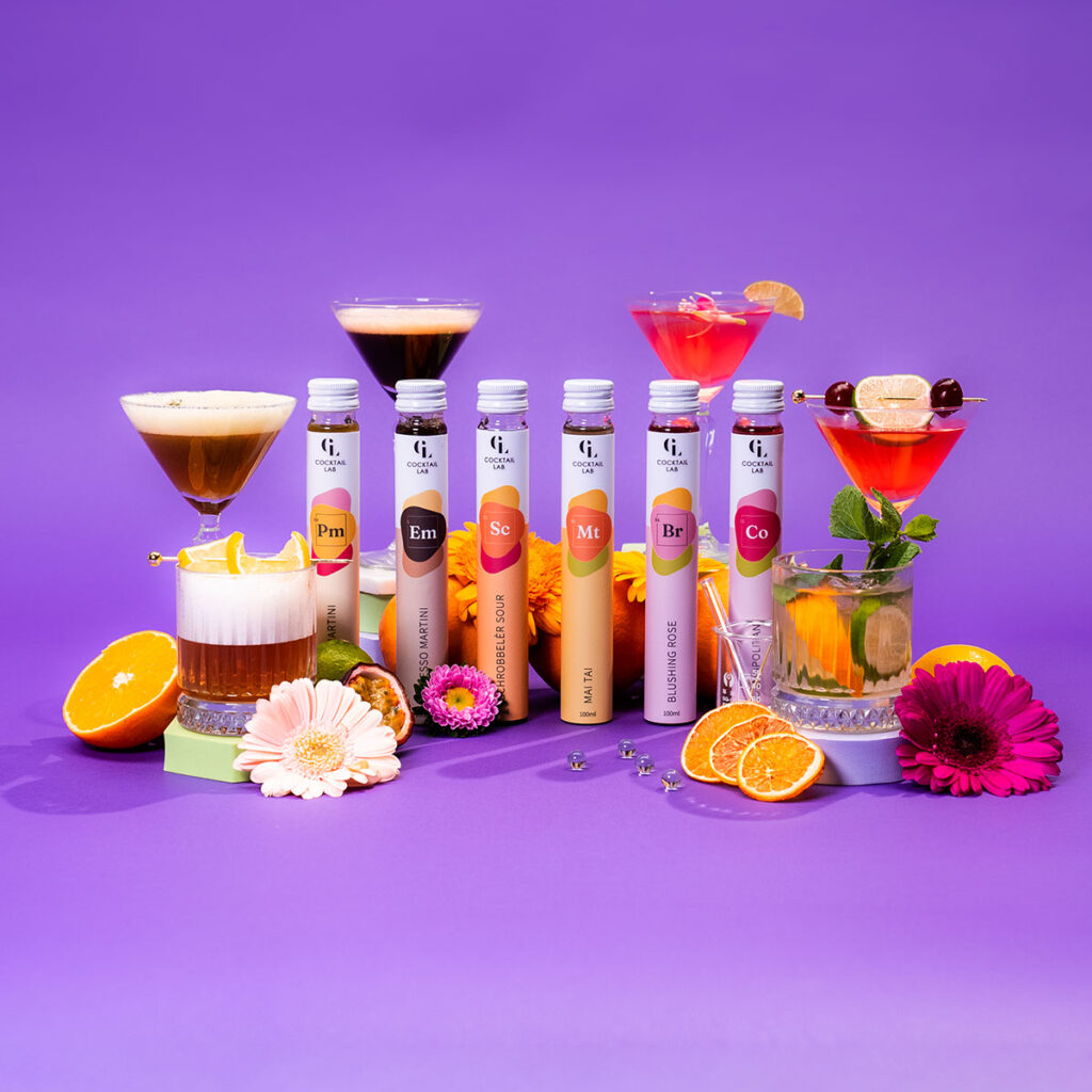 Proeverij box 6 cocktails met garnering
