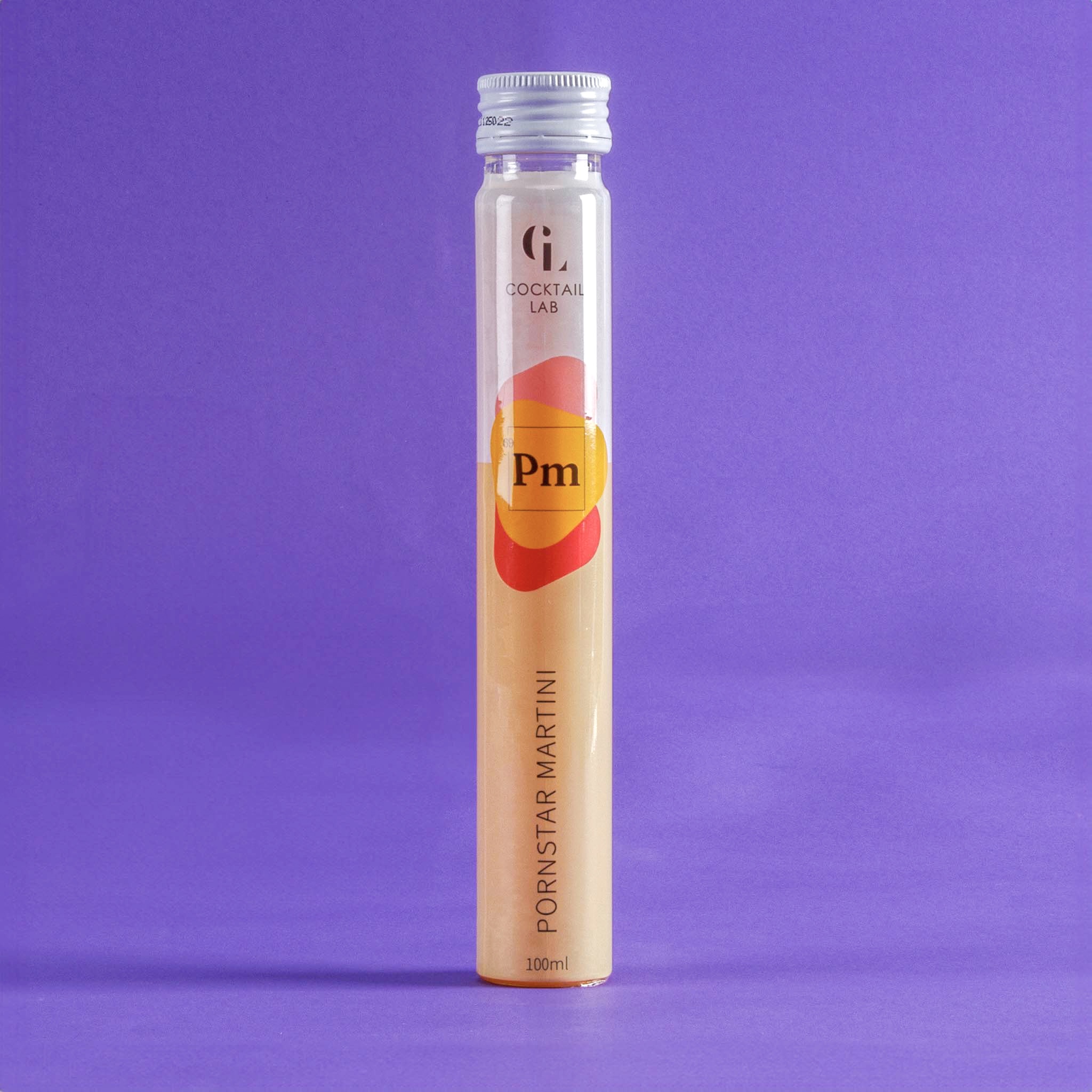Pornstar Martini cocktail in 100ml tube by Cocktail Lab - ready-made with passion fruit, vanilla and vodka