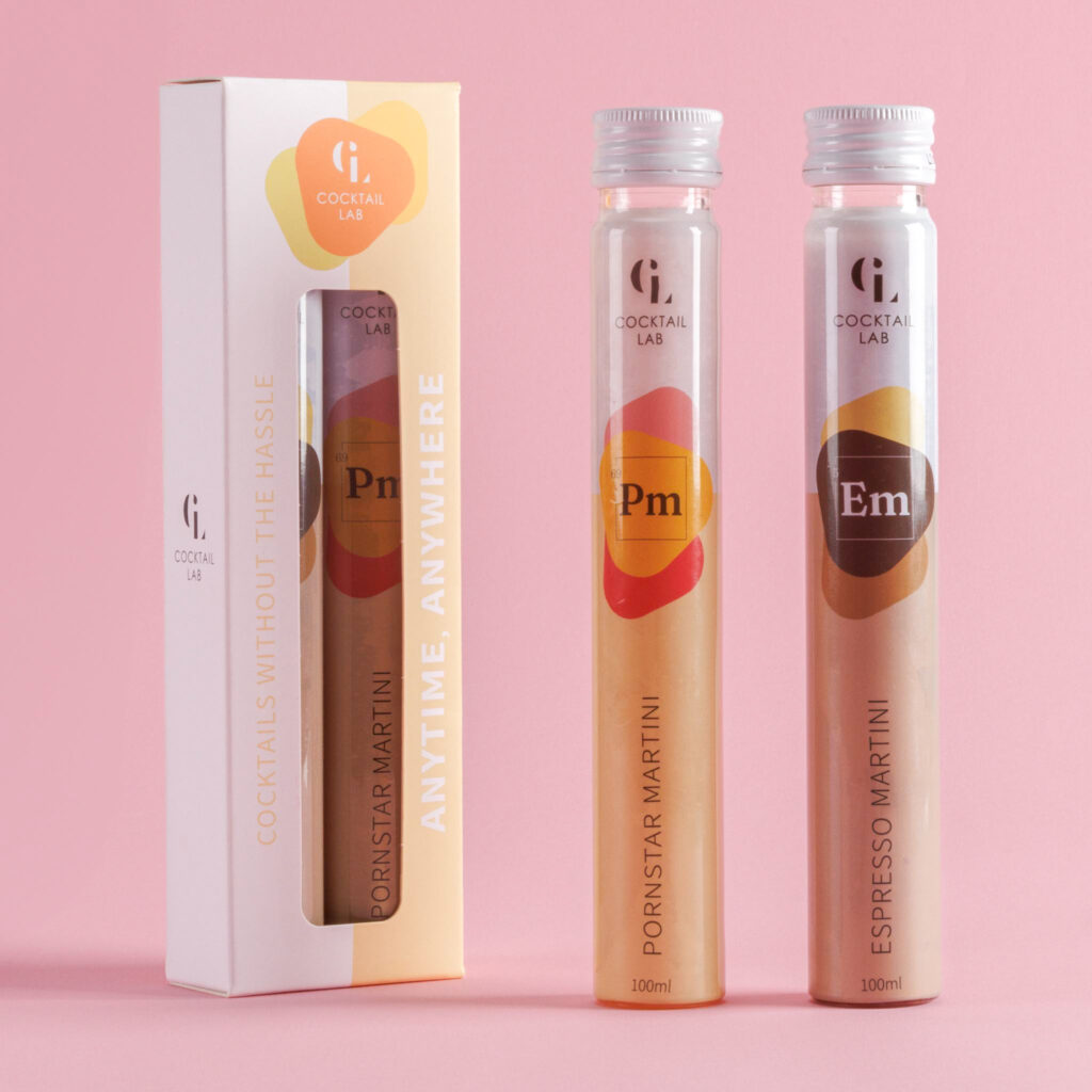 Bestseller Cocktail Pakketje met duo-verpakking en losse tubes van Pornstar Martini en Espresso Martini – Cocktail Lab