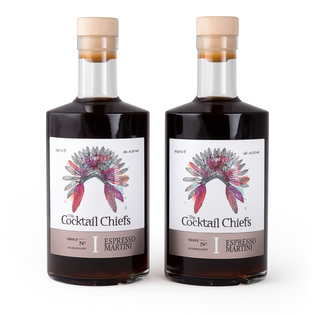 Two 700ml bottles of Espresso Martini side by side