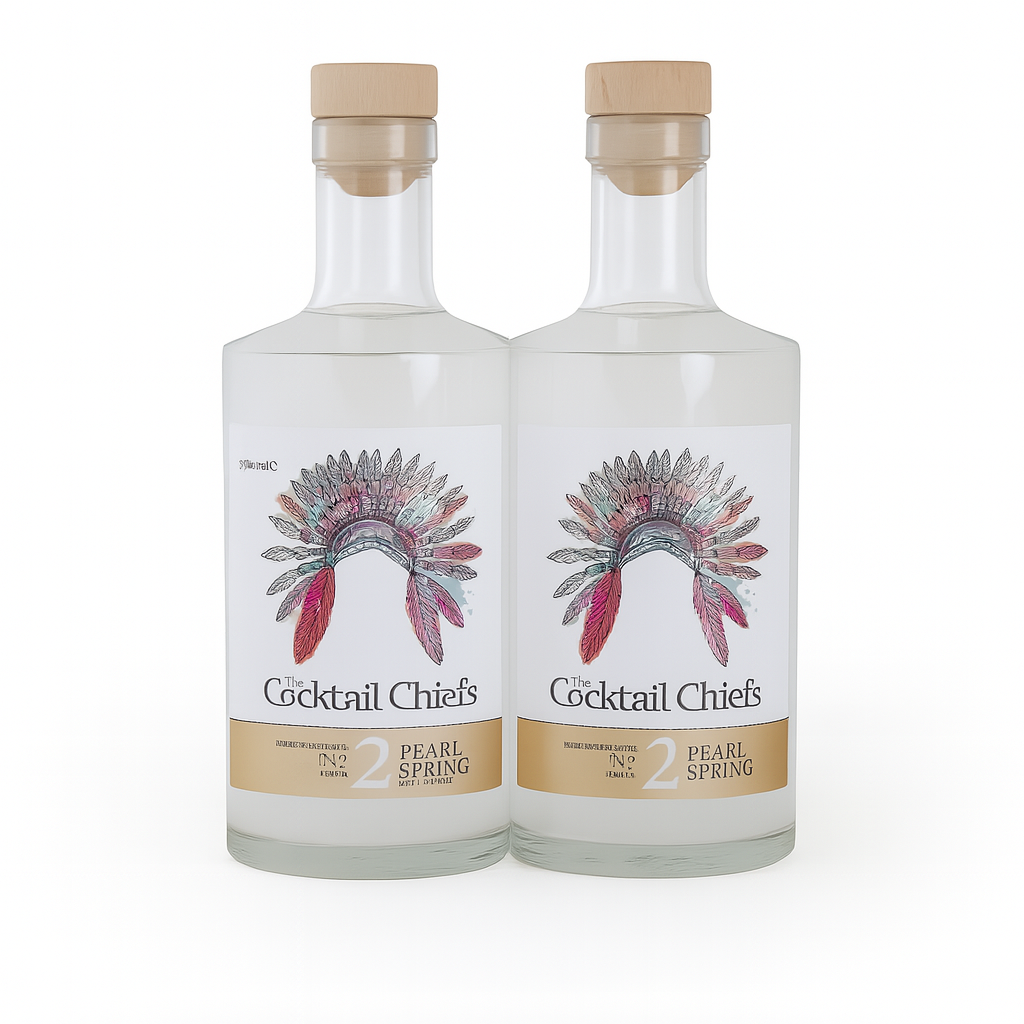 Twee flessen kant-en-klare Pearl Spring cocktails met lavendel en citroen