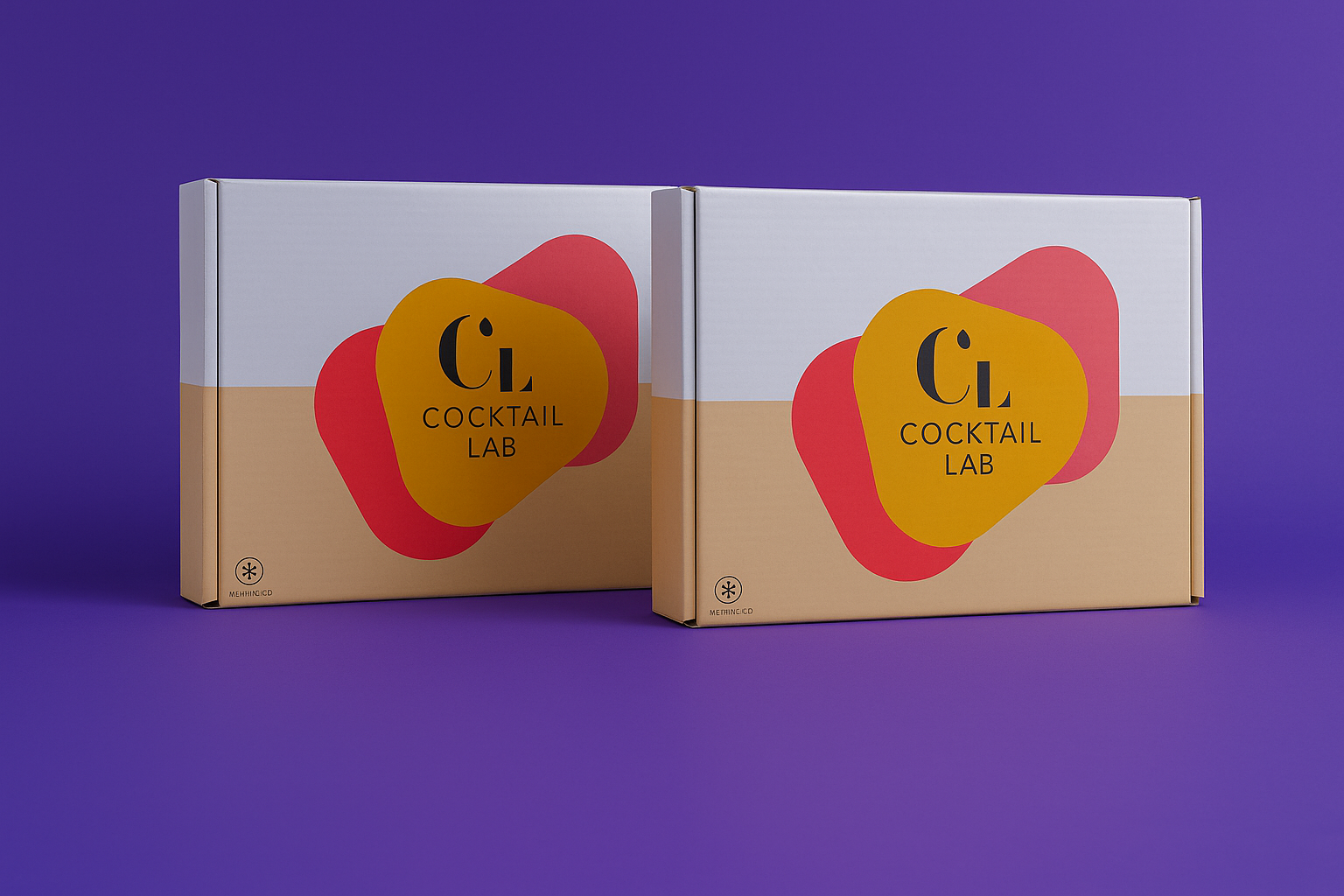 Two Cocktail Lab Tasting Boxes on a purple background